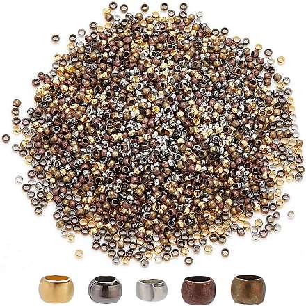 2500 шт. 5 цвета латунные обжимные бусины KK-AR0004-18-1