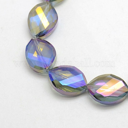 Chapelets de perles de cristal d'oeil de cheval en verre EGLA-F065B-06-1