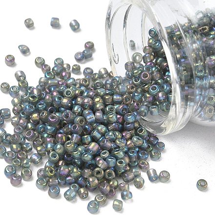 Прозрачные цвета радуги круглый стеклянный бисер X-SEED-A007-3mm-172-1