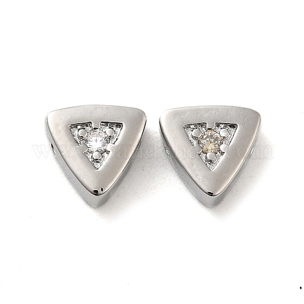 Micro pavé di perle di zirconi cubici in vero ottone placcato platino KK-H455-08P-01-1