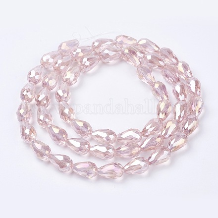 Chapelets de perles en verre électroplaqué X-EGLA-D015-15x10mm-23-1
