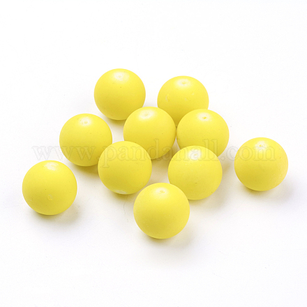 Perles rondes de verre en caoutchouc X-DGLA-R023-18mm-8-1