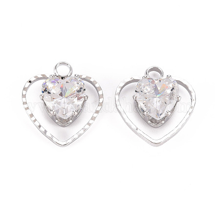 Латунные микропаве прозрачные подвески с фианитом KK-Q253-001P-B-1