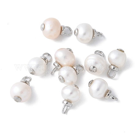 Латунь с подвесками из натурального жемчуга KK-F892-35P-1