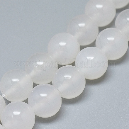 Chapelets de perles en agate blanche naturelle G-D0005-27-10mm-1