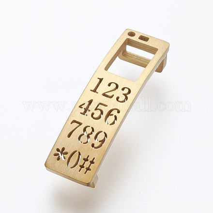 304 Stainless Steel Slide Charms STAS-I092-01G-1