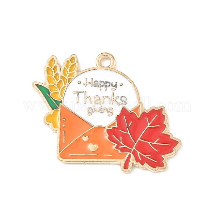 Подвески из сплава с эмалью ко дню благодарения ENAM-I076-01G-010-1