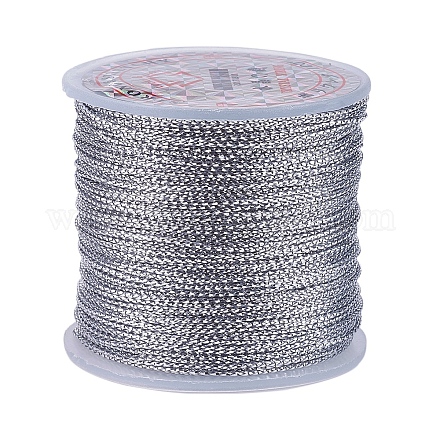 メタリック糸  刺しゅう糸  シルバーカラーで  0.8 mm幅  約109.36ヤード（100m）/ロール X-AS013-1