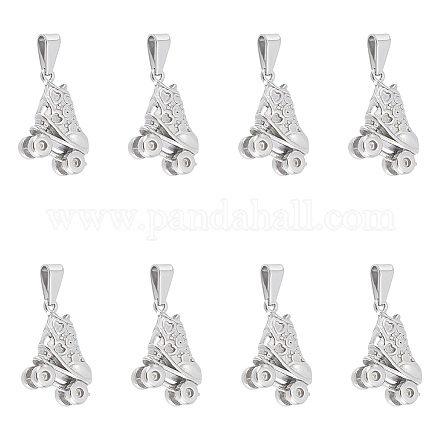 UNICRAFTALE 8Pcs 19mm Long Stainless Steel Roller Skate Pendants Hypoallergenic Dangle Charms Stereoscopic Skate Charms for Bracelets Necklace Jewelry Making STAS-UN0045-35P-1