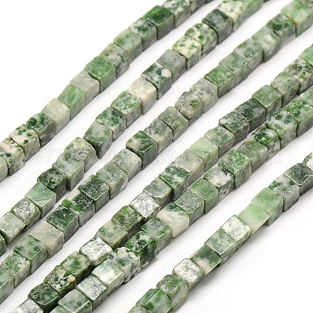 Pietra posto fili di perline verdi naturali G-A128-C18-1