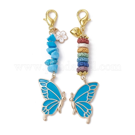 Décoration de pendentifs en émail en alliage papillon HJEW-JM01637-04-1