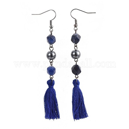 (Jewelry Parties Factory Sale)Cotton Thread Tassels Dangle Earrings EJEW-JE02974-02-1