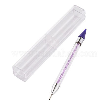 Bolígrafos de pedrería de acrílico para uñas MRMJ-TA0001-08E-1