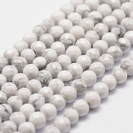 Chapelets de perles en howlite naturelle G-D840-44-4mm-1