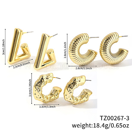 3 пара элегантных модных пластиковых сережек ZG6884-3-1