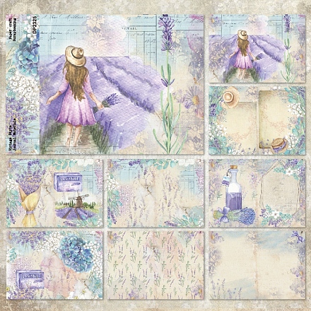 8 Blatt A5 Lavendel Scrapbook Papierblöcke PW-WG45555-01-1