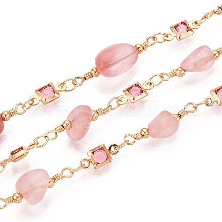 Квадратные звенья латунных стеклянных цепей ручной работы CHC-T017-03-1