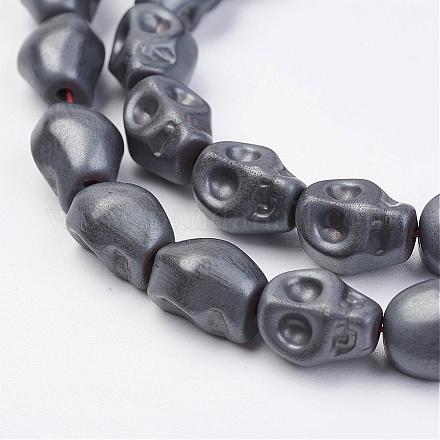 Chapelets de perles en hématite synthétique sans magnétiques G-F396-16-8x10mm-1