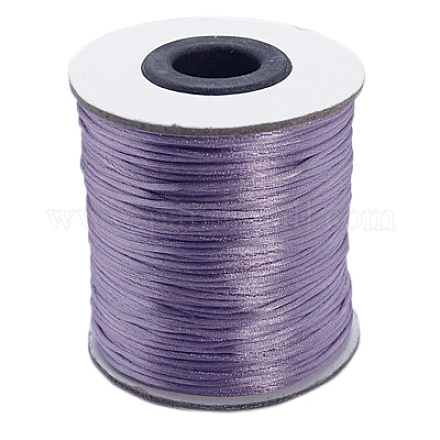 ナイロン糸  ラットテールサテンコード  編組ジュエリーにはナイロンのアクセサリーコード  ラウンド  青紫色  1mm  約100ヤード/ロール（300フィート/ロール） NWIR-I002-07-1
