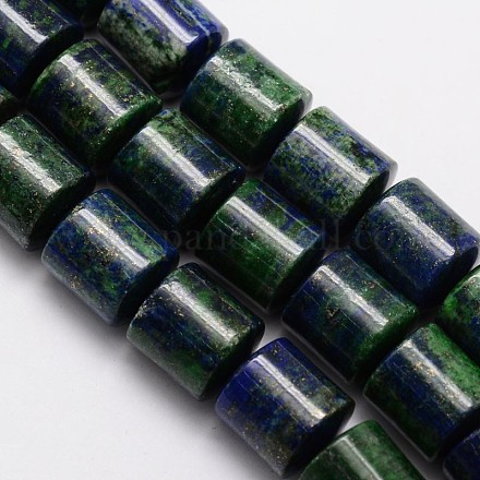 Natural Chrysocolla and Lapis Lazuli Column Beads Strands G-M266-12-1