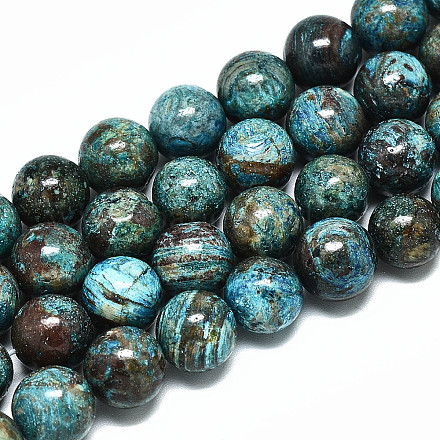 Chapelets de perles en chrysocolle naturelle G-R485-10-10mm-1