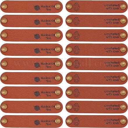 30 комплект из 2-х этикеток из искусственной кожи DIY-FG0003-24-1