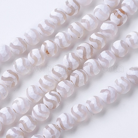 Grado naturale un fili di perle di agata G-G752-01-10mm-1