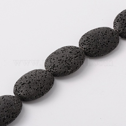 Brins de perles de pierre de lave naturelle G-O126-03-18-1