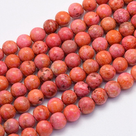Chapelets de perles en agate fou naturel X-G-G707-8mm-A11-1