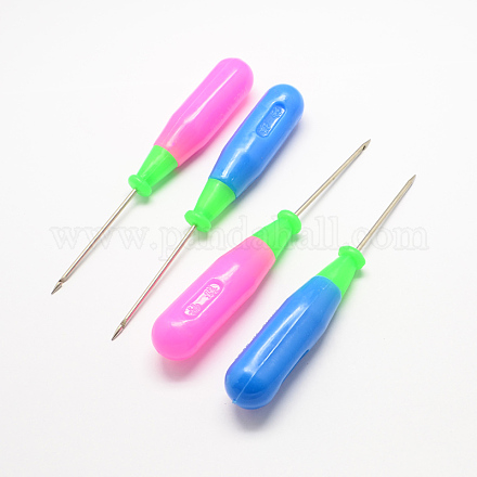 Mango de hierro agujas de ganchillo de plástico X-TOOL-R035-1