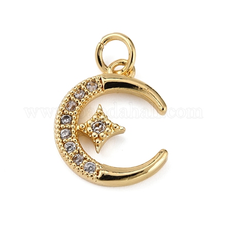 Латунные микропаве прозрачные подвески с фианитом KK-WH0035-69-1