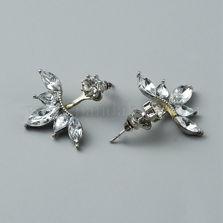 Модные серьги-гвоздики с кристаллами и стразами EJEW-WH0001-05-1