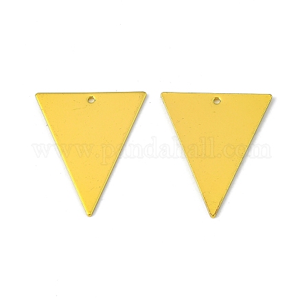 真鍮チャーム  空白タグのスタンプ  三角形  ゴールドカラー  30.5x25.5x1mm  穴：1mm KK-WH0041-06-G-1