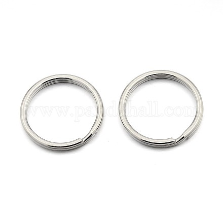 Original Color 304 Stainless Steel Split Key Ring Clasps for Keychain Making STAS-E083-25P-1