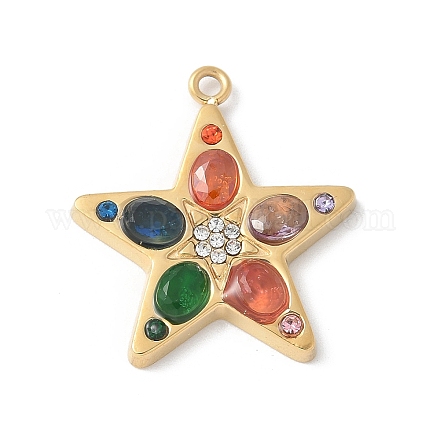 Подвески из нержавеющей стали 304 со стразами STAS-Z122-51G-02-1