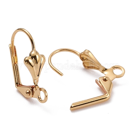 Brass Leverback Earring Findings KK-F824-006G-1