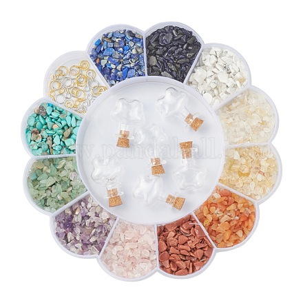 Kits de fabrication de bricolage de bouteilles de souhaits de perles de pierres précieuses DIY-FS0002-08-1