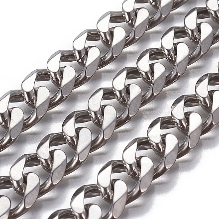 304 Stainless Steel Cuban Link Chains CHS-P007-04P-02-1