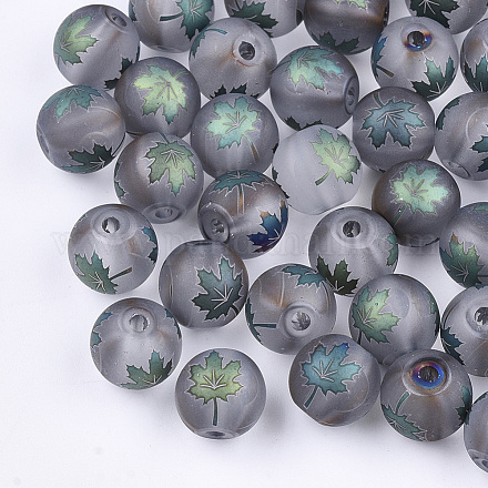 Thème d'automne galvanoplastie perles de verre transparentes EGLA-S178-01B-1