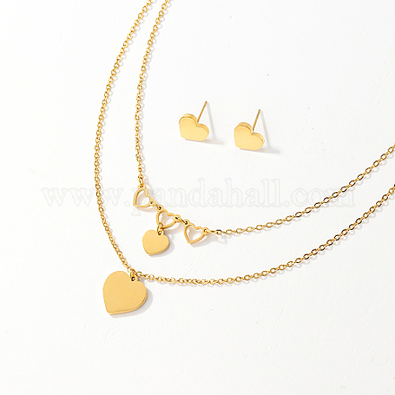 Set di gioielli in acciaio inossidabile dorato QE0758-3-1