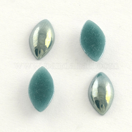 Pearlized Plated Opaque Glass Cabochons PORC-S779-3x6-22-1