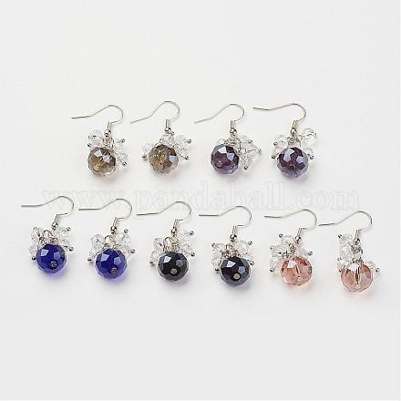 Glass Beads Dangle Earrings EJEW-JE02311-1