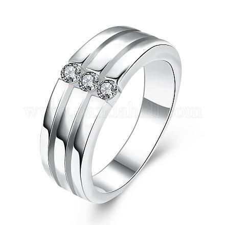 Brass Cubic Zirconia Wide Band Rings For Men RJEW-BB06304-10P-1