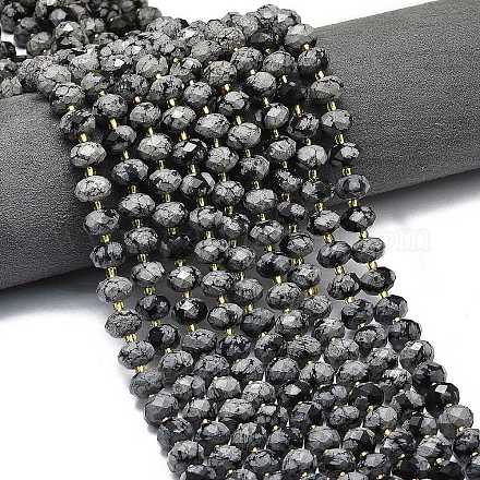 Природные снежинка обсидиан бисер нитей G-P573-A49-01-1