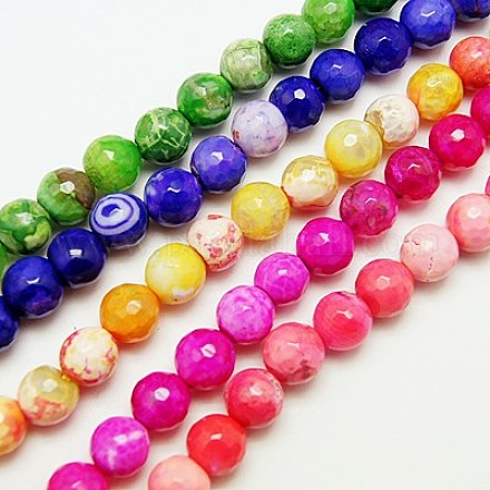 Natural Fire Crackle Agate Beads Strands G-D210-8mm-M1-1