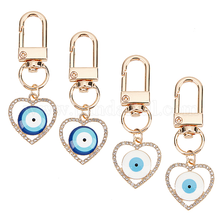 Arricraft 4 piezas 2 colores corazón con mal de ojo aleación resina colgante decoraciones KEYC-AR0001-20-1