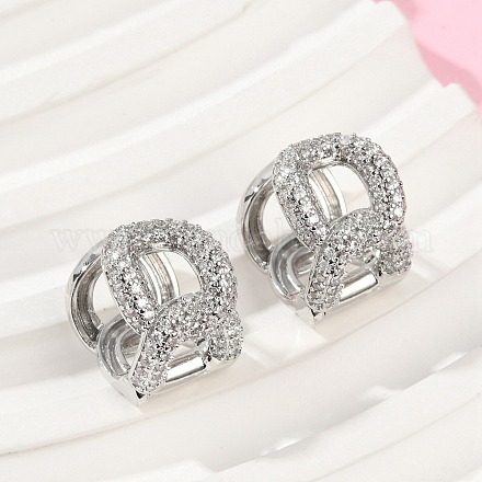 Серьги-подвески из латуни с прозрачным кубическим цирконием EJEW-Q016-04P-1