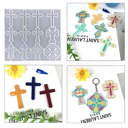 Stampi in silicone per cabochon a croce a tema religioso DIY-L071-03-1