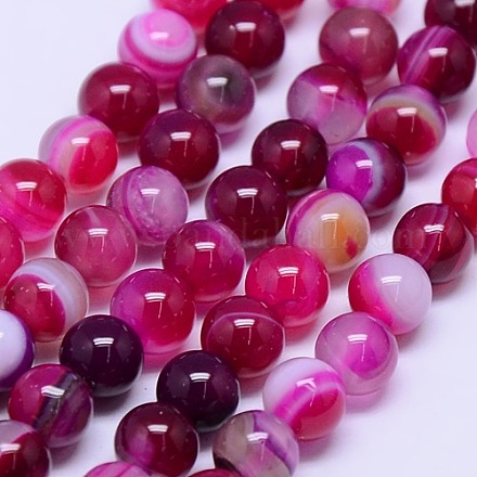 Natural Agate Round Beads Strands G-L088-4mm-08-1