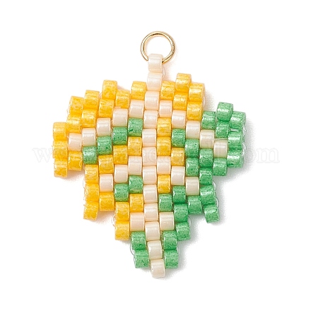 Подвески из стеклянных бусин в виде кленовых листьев PALLOY-MZ00889-03-1